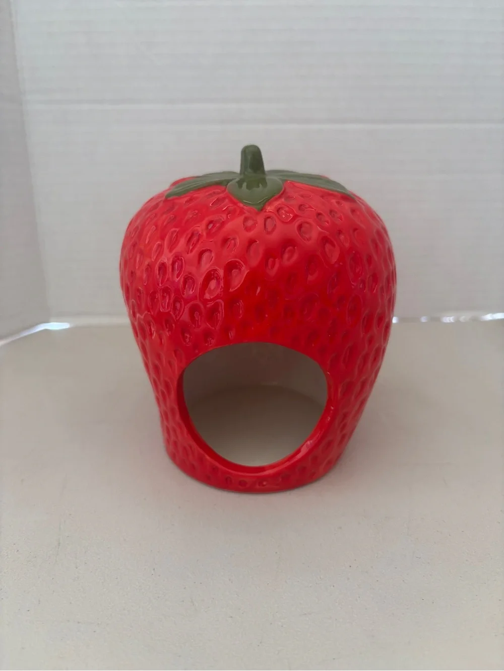 Ceramic Strawberry Small Pet Hideout